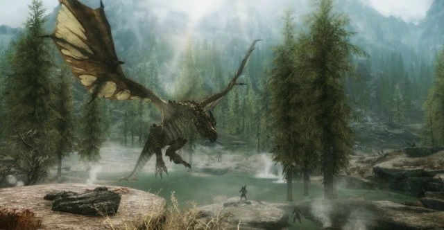 Сто драконов против тысячи арчеров в Skyrim: Special Edition