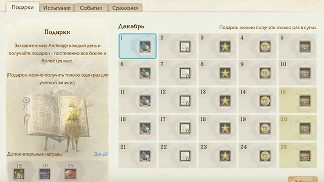 ArcheAge: Календарь на декабрь 2015