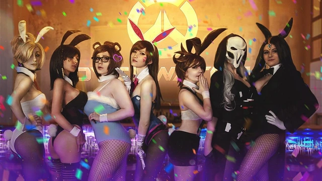 Косплей - девочки-кролики с популярного фанарта к Overwatch