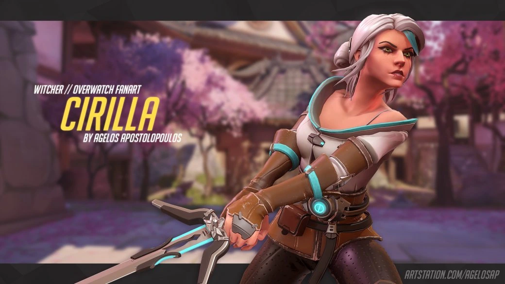 Цири из третьего «Ведьмака» в Overwatch — пока только на 3D-артах