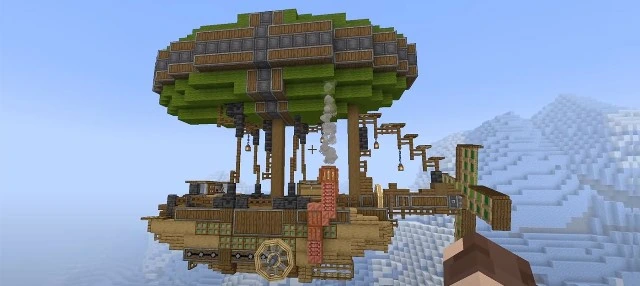 Игрок Minecraft построил огромный рабочий дирижабль